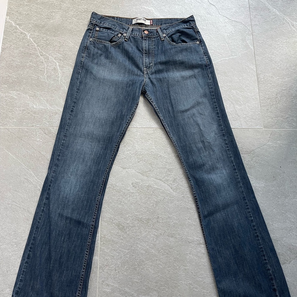 Levis 527 Blue Jeans Mens 34x34 Bootcut Western Straight